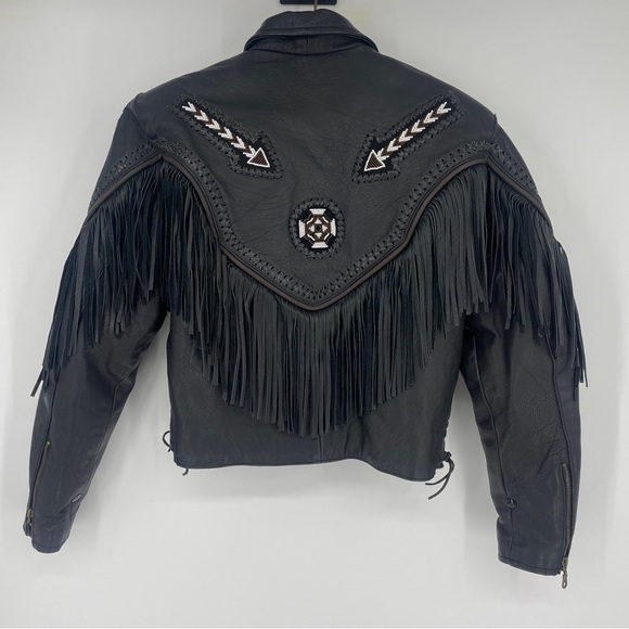 Unik Premium Leather Fringe Colorado Motorcycle Biker Jacket Coat Women’s Small - Picture 4 of 11